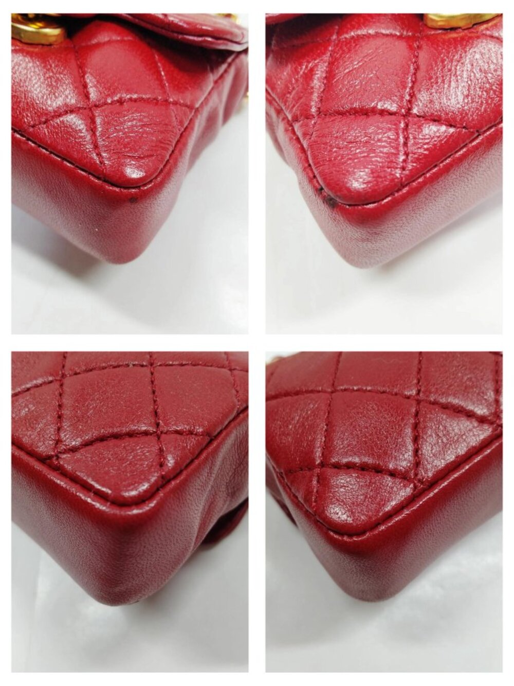 Authentic Chanel Mini Classic Flap Coin Purse Red Quilted Lambskin Chain Bag - Picture 7 of 14